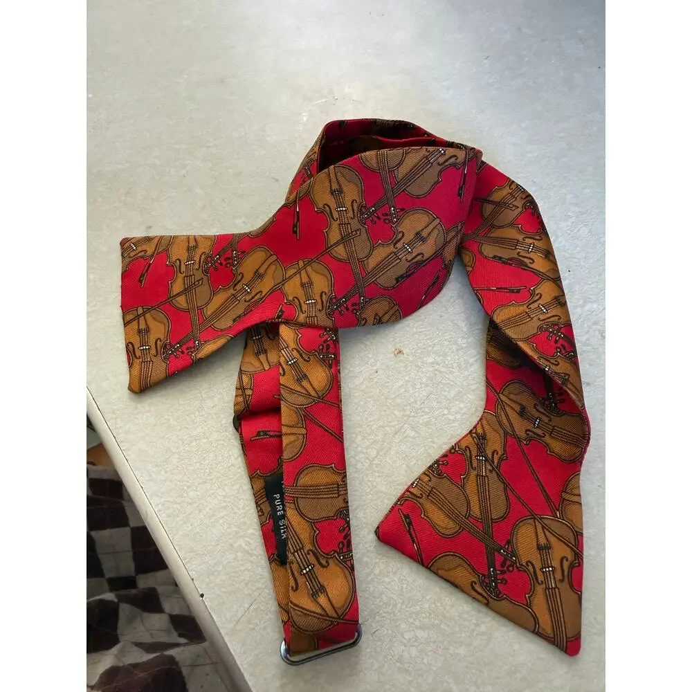 Vintage Red Silk Robert Talbott Violin Bow Tie
